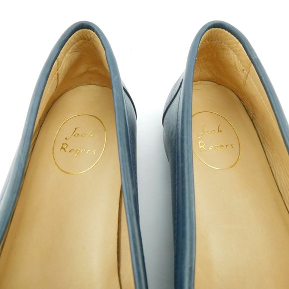 JACK ROGERS Navy Blue Leather Slip-on Penny Loafer Flats 11 - Picture 7 of 7